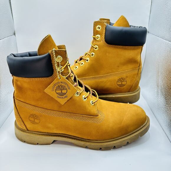 Timberland Premium 6 Inch Boots Mens Size 10 Wheat Nubuck Waterproof Work Shoes - Picture 1 of 8